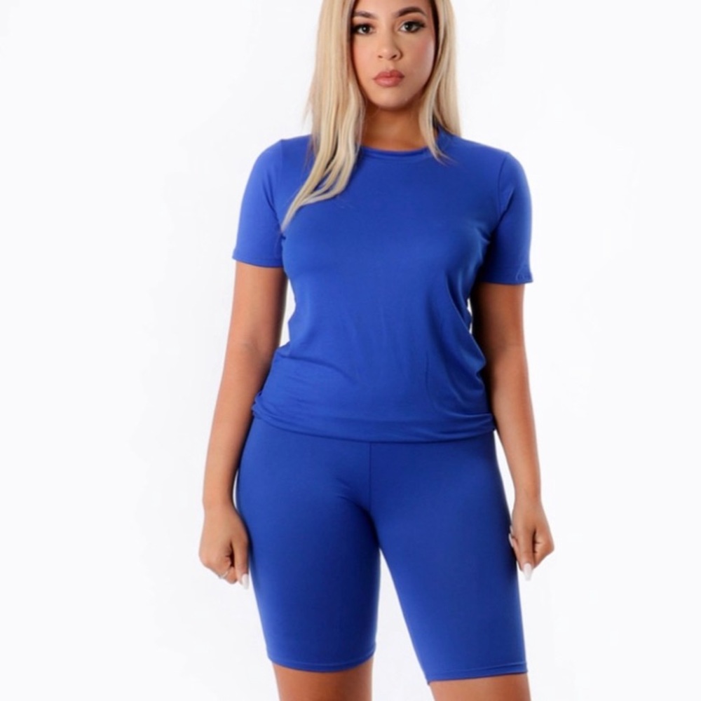 Cute royal blue two piece set